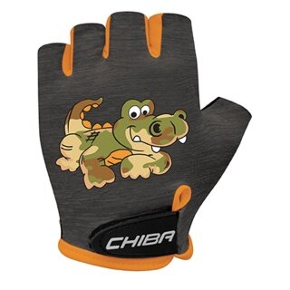 Rękawice rowerowe Chiba Cool Crocodile szare dla dzieci - 1 para
