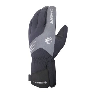 Rękawice rowerowe Chiba Winter Thermo Plus (wierzch z wiatroszczelnego materiału elastycznego) czarne - 1 para