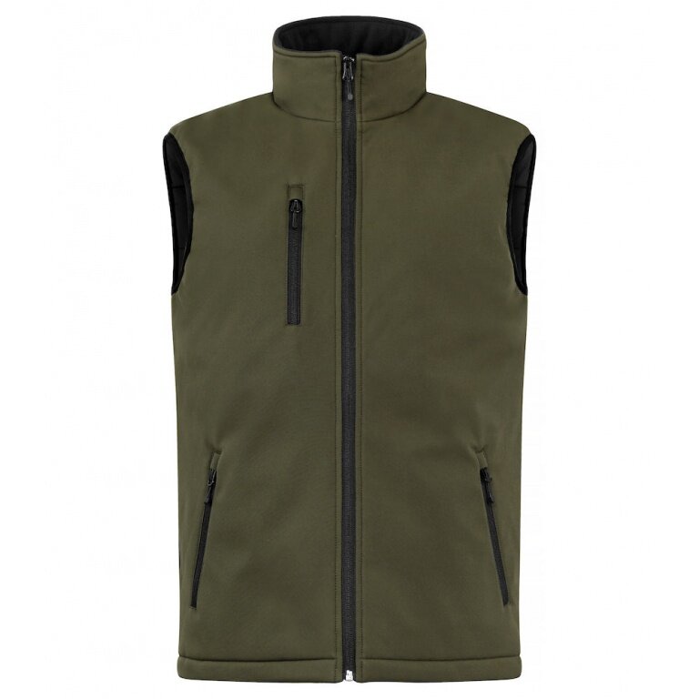 Clique Softshellowa kamizelka Padded Vest (czysta, pikowana kamizelka softshellowa) khaki/zielona męska