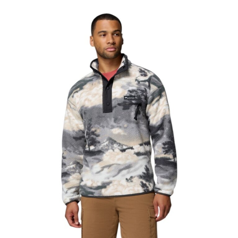 Columbia Fleecepullover Helvetia™ II Printed Half Snap (z kieszenią na piersi) szary/beżowy męski
