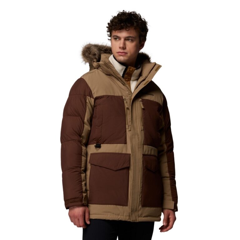 Kurtka zimowa Columbia Marquam Peak Fusion II Parka (Omni-Heat Infinity) jasnobrązowa/brązowa męska
