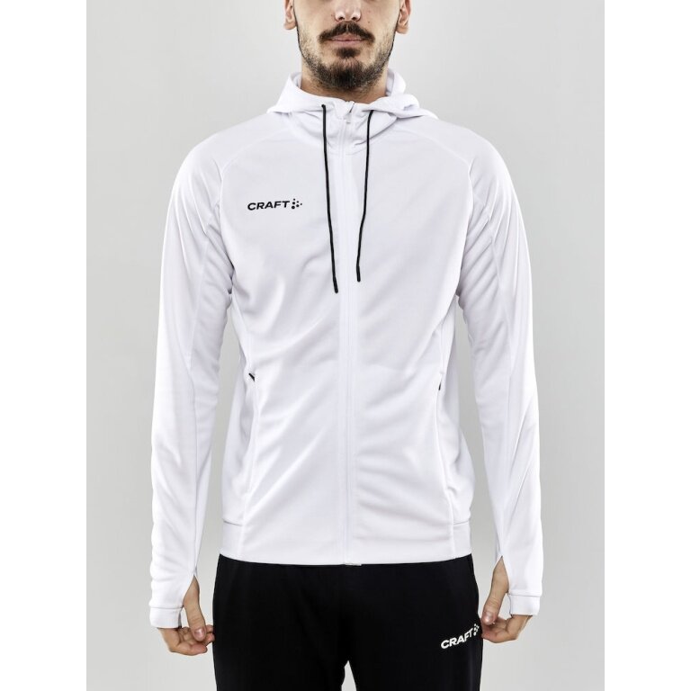 Craft Kurtka Treningowa Evolve Hood - wytrzymała kurtka z kapturem z materiału elastycznego - biała Mężczyźni