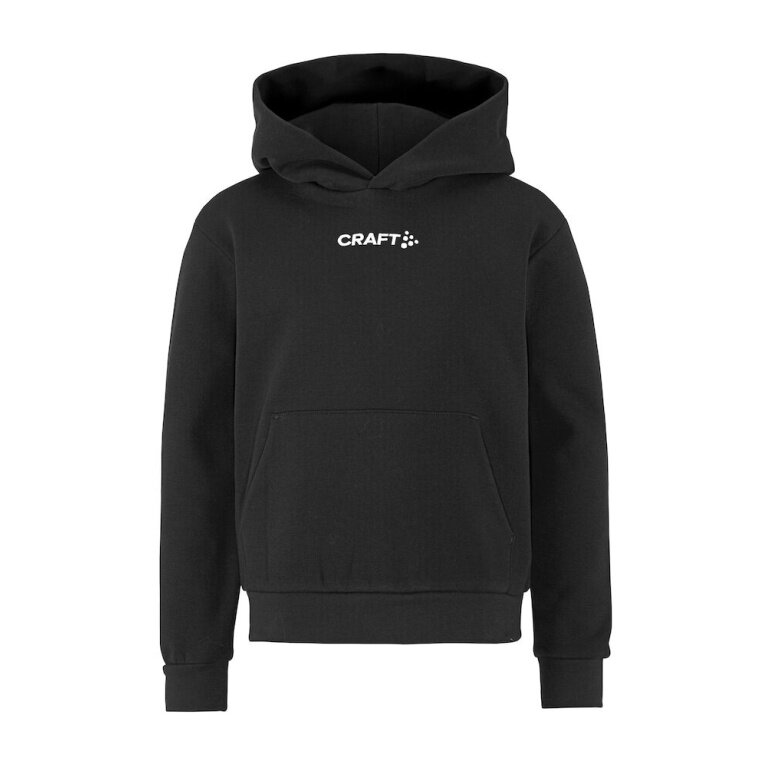Craft Bluza z kapturem Community 2.0 Logo Hoodie (dopasowanie sportowe) czarna dziecięca