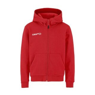 Craft Bluza z kapturem Community 2.0 Logo Full Zip Hoodie (Bawełna/Poliester) czerwona Dziecięca