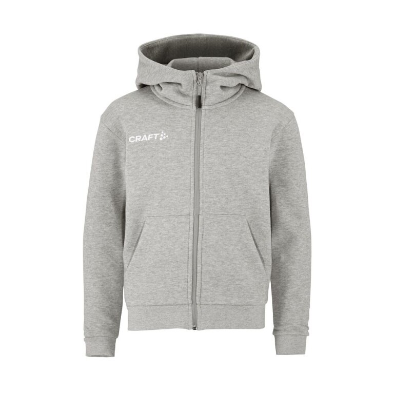 Craft Bluza z kapturem Community 2.0 Logo Full Zip Hoodie (Bawełna/Poliester) jasnoszara Dzieci