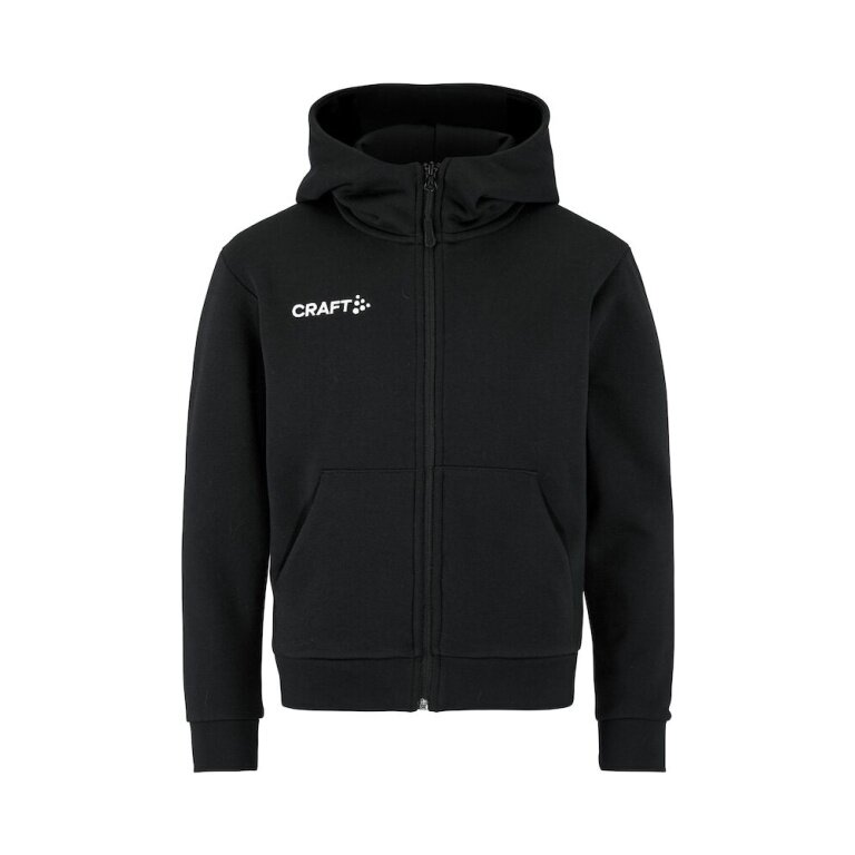 Craft Bluza z kapturem Community 2.0 Logo Full Zip Hoodie (Bawełna/Poliester) czarna Dziecięca