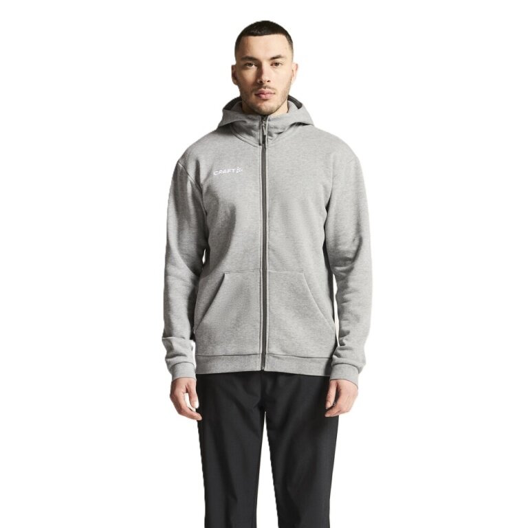 Craft Bluza z kapturem Community 2.0 Logo Full Zip Hoodie (Bawełna/Poliester) szary Mężczyźni