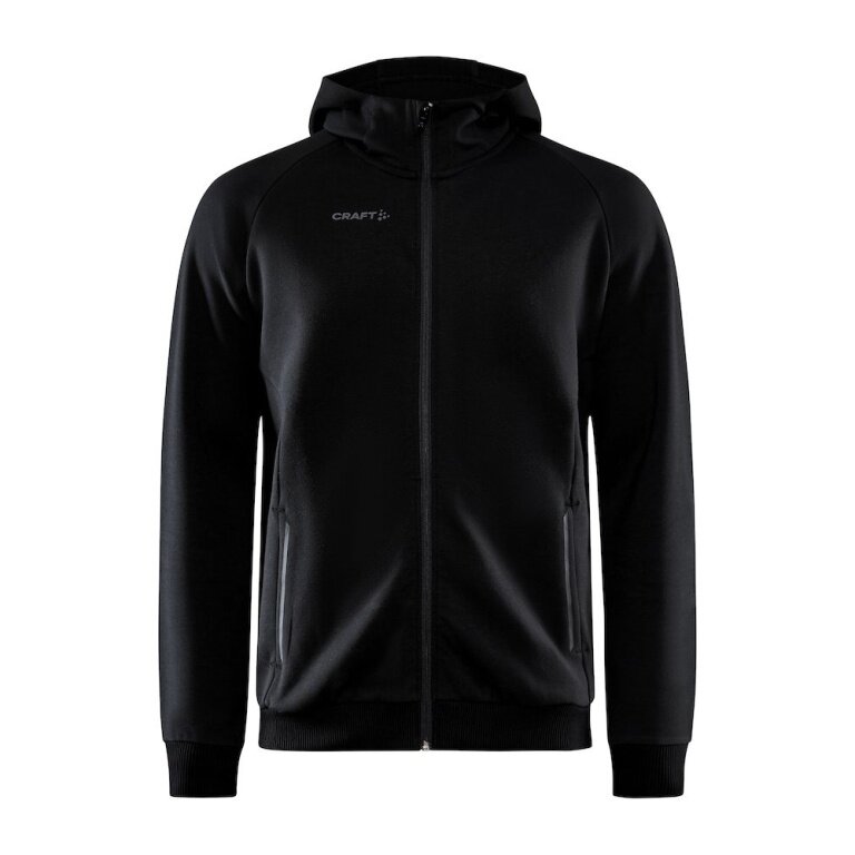 Craft Bluza z kapturem Core Soul Full Zip Hood (miękki materiał, z kieszeniami na zamek błyskawiczny) czarny Mężczyźni