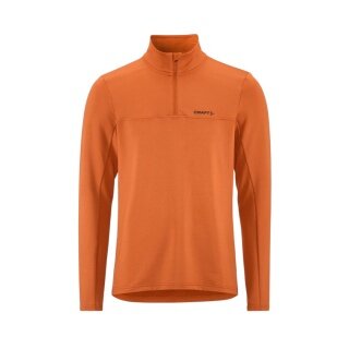 Koszulka sportowa z długim rękawem CORE Gain (średnia warstwa, pół-zamek) buff orange męska