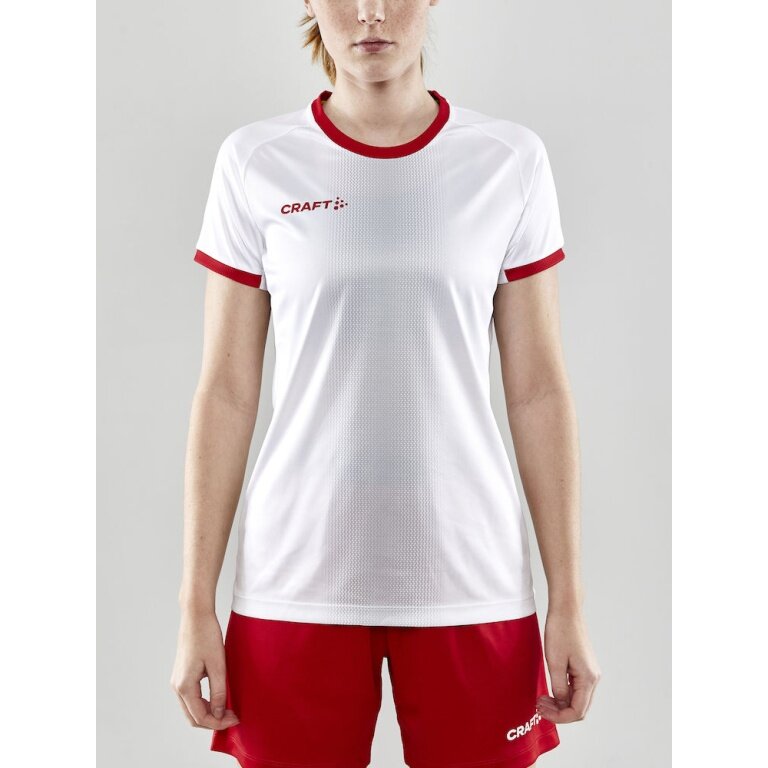 Craft Sport-Shirt (Koszulka) Progress 2.0 Graphic Jersey - lekka, funkcjonalna i materiał elastyczny - biało/czerwona damska