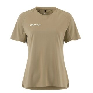 Koszulka sportowa Craft Sport-Shirt Extend 2.0 (100% recyklingowany poliester, transport wilgoci) beżowa damska