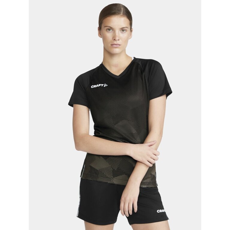 Craft Sportowa Koszulka (Trykot) Premier Fade Jersey (recyklingowany poliester, dekolt w serek) czarna Damska