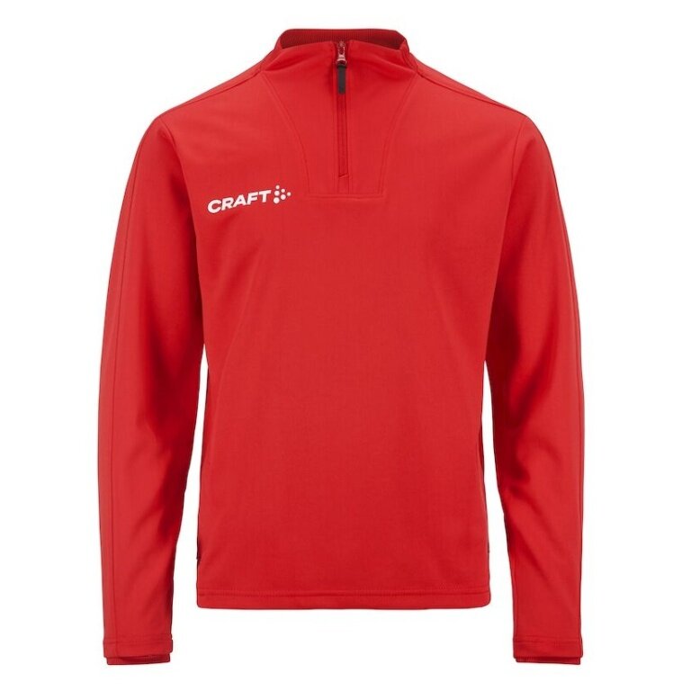Craft Sportowa koszulka z długim rękawem Evolve 2.0 Halfzip (100% rec. poliester) czerwona dziecięca