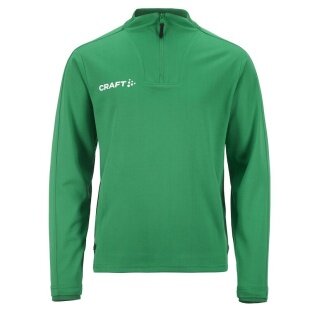 Craft Sportowa koszulka z długim rękawem Evolve 2.0 Halfzip (100% rec. poliester) zielona dziecięca