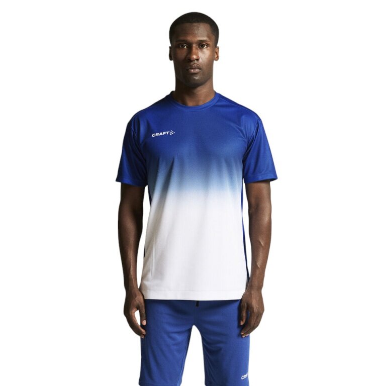 Koszulka sportowa Craft Evolve 2.0 Structured Graphic Jersey (elastyczny materiał) kobaltowo-biała dla mężczyzn