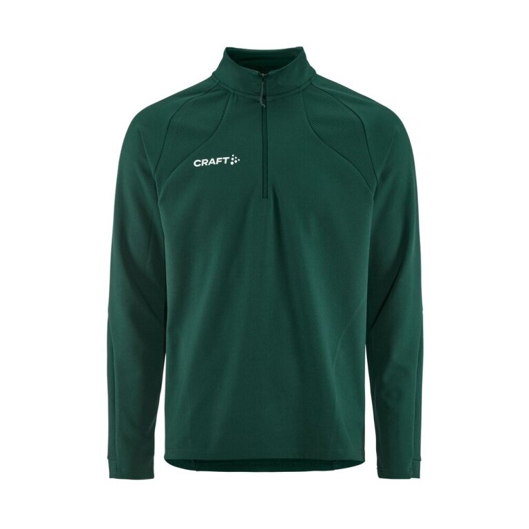 Koszulka sportowa Craft Longsleeve Extend 2.0 Half Zip (nowoczesny wygląd, bardzo elastyczny materiał) ciemnozielona męska
