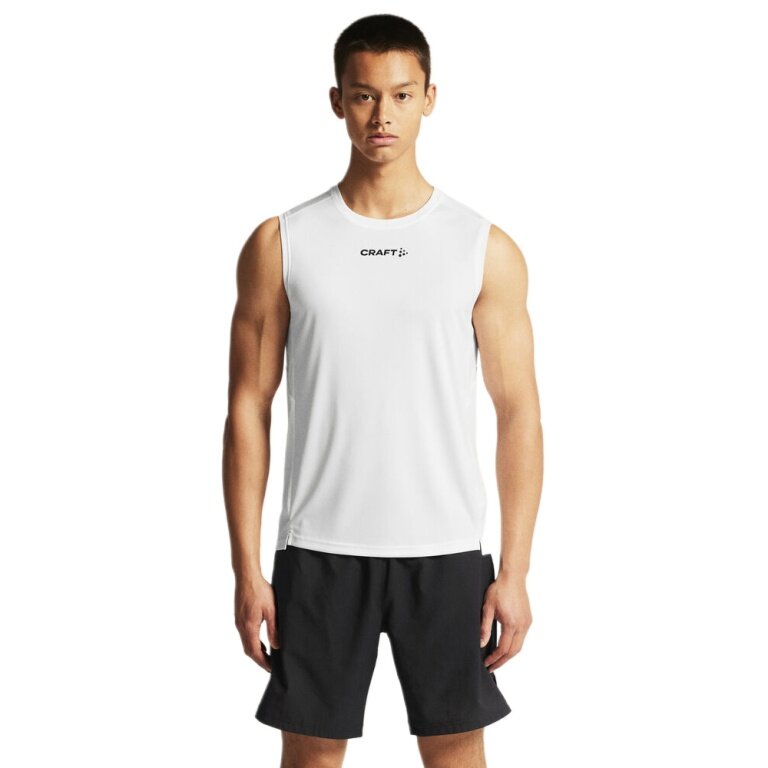 Craft Sport-Tank Rush 2.0 Singlet bez rękawów (100% rec. poliester) biały męski