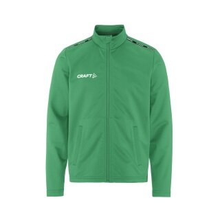 Kurtka treningowa Craft Sport Squad Go Full Zip (kieszenie boczne na zamek) zielona dziecięca