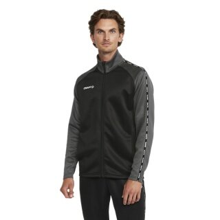 Craft Sportowa kurtka treningowa Squad 2.0 Full Zip (z kieszeniami bocznymi, elastyczny materiał funkcjonalny) czarna/szara męska