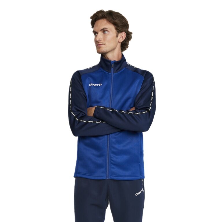 Craft Sportowa kurtka treningowa Squad 2.0 Full Zip (z kieszeniami bocznymi, elastyczny materiał funkcjonalny) kobaltowy mężczyźni