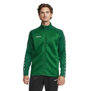 Craft Sportowa kurtka treningowa Squad 2.0 Full Zip (z kieszeniami bocznymi, elastyczny materiał funkcjonalny) zielona męska