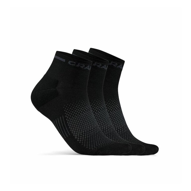 Craft Skarpety treningowe Core Dry Mid (oddychające, transport wilgoci) czarne - 3 pary