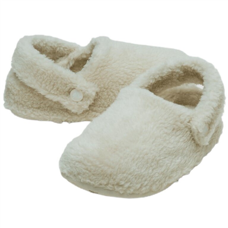 Crocs kapcie Classic Cozzzy (sztuczne futro, ciepłe) naturalna biel dziecięce - 1 para