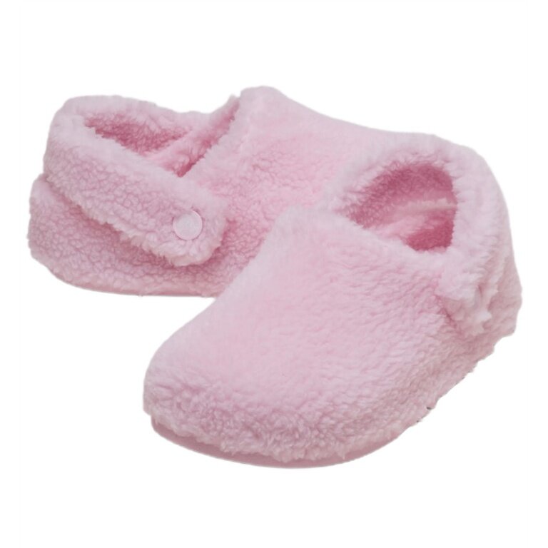 Crocs kapcie Classic Cozzzy Slipper (sztuczne futro, ciepłe) różowe dziewczęce - 1 para