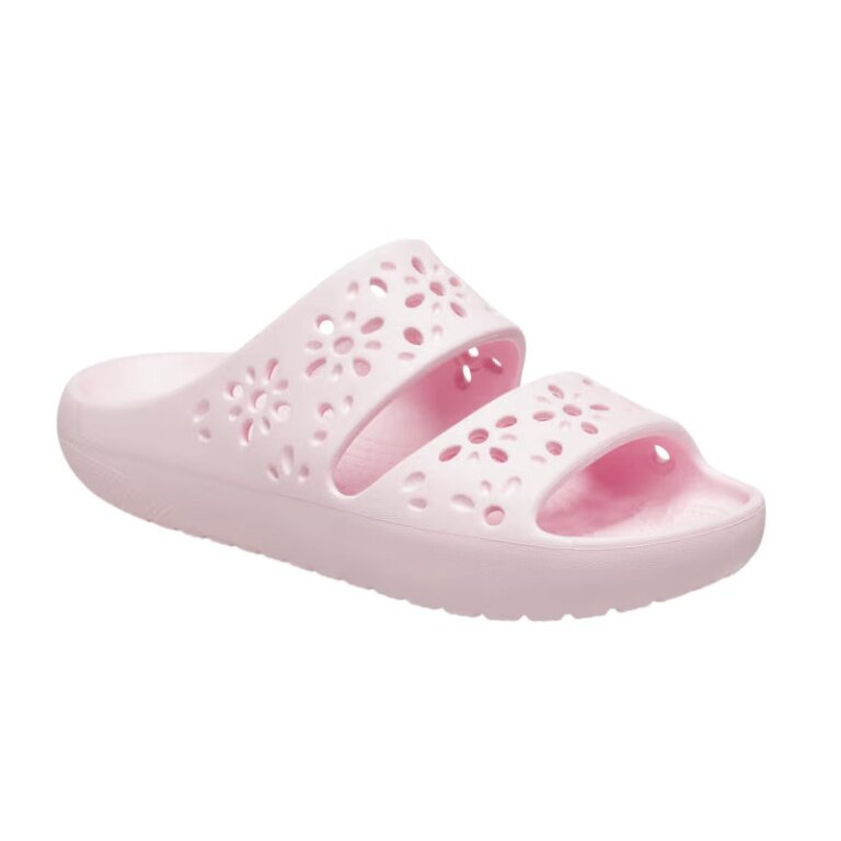 Klapki Crocs Floral Cutout (lekkie, elastyczne) różowe damskie
