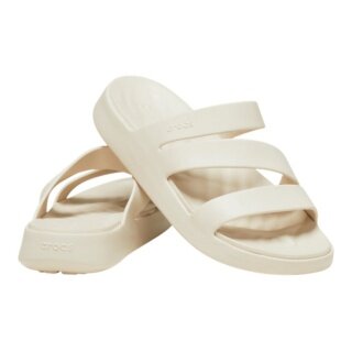 Klapki Crocs Getaway Strappy (lekkie, bezszwowe, elastyczne) beżowe damskie