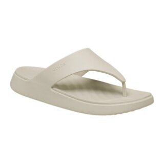Klapki Crocs Getaway Triangle Flip beżowe - Damskie