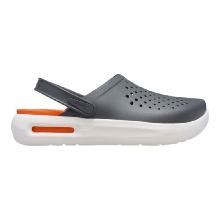 Klapki Crocs InMotion Clog (super miękkie, lekkie, wysoki komfort noszenia) szare/czerwone - 1 para