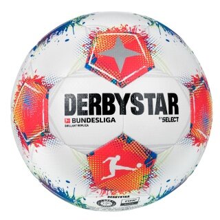 Derbystar Piłka nożna Bundesliga Brilliant Replica v25 (Sezon 2025/2026) biało/niebiesko/czerwony