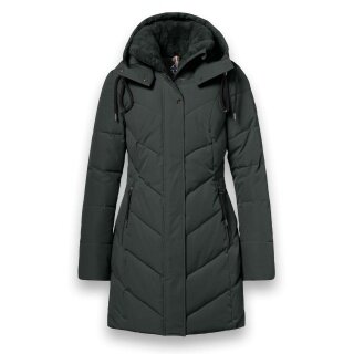 Kurtka zimowa District Zodiac (z kapturem, ciepła, wodoodporna) ciemnoszara damska