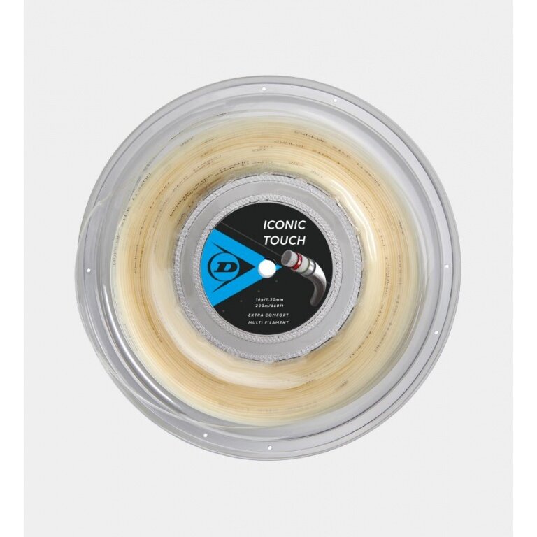 Dunlop Sznurki tenisowe Iconic Touch (Extra Komfort) naturalne 200m rolka -