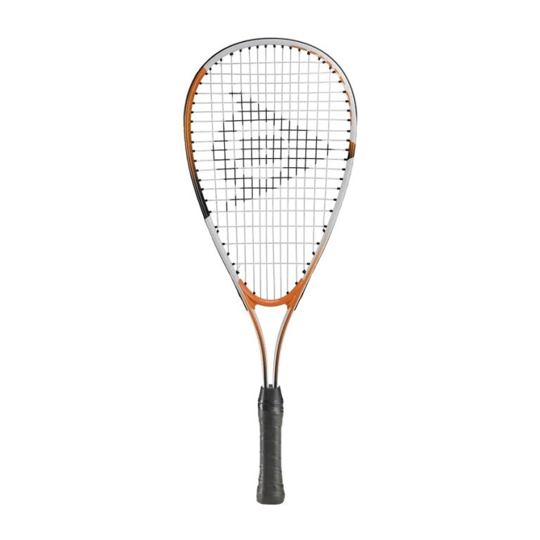 Dunlop dziecięca rakieta do squasha Play Mini 23,5in (7-10 lat) biała/pomarańczowa - naciągnięta -