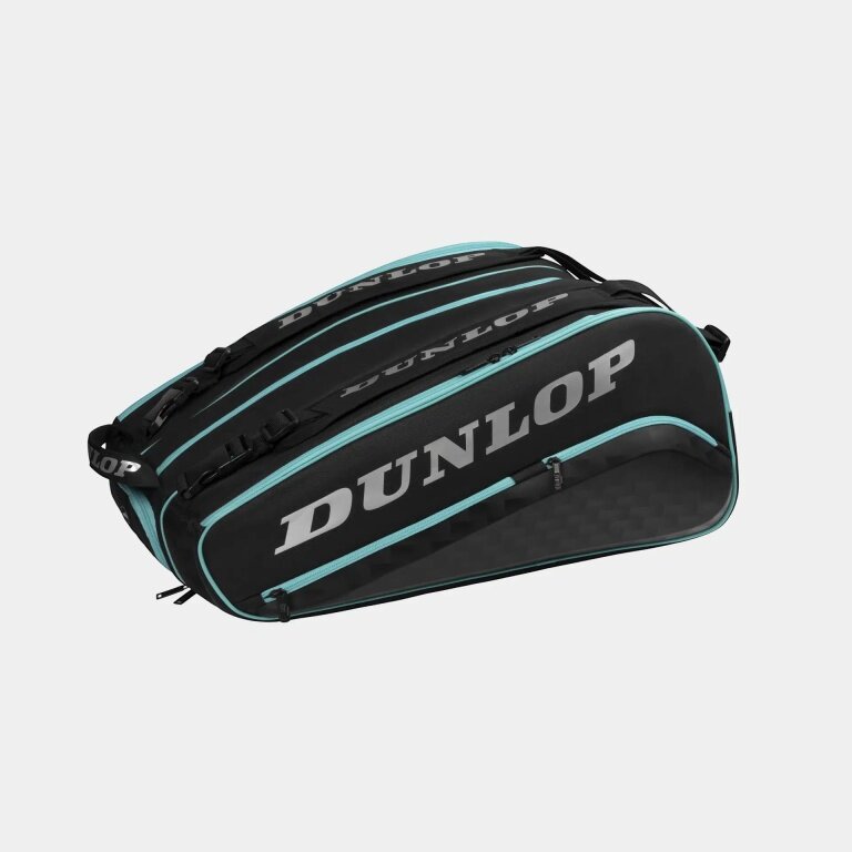 Torba na rakiety Dunlop Paletero Elite (torba na padel, 3 główne komory) czarna/petrol 15 szt.