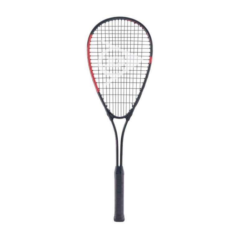 Wynajem rakiety do squasha Dunlop (165g/zrównoważona/dla początkujących) czarna/czerwona - naciągnięta -