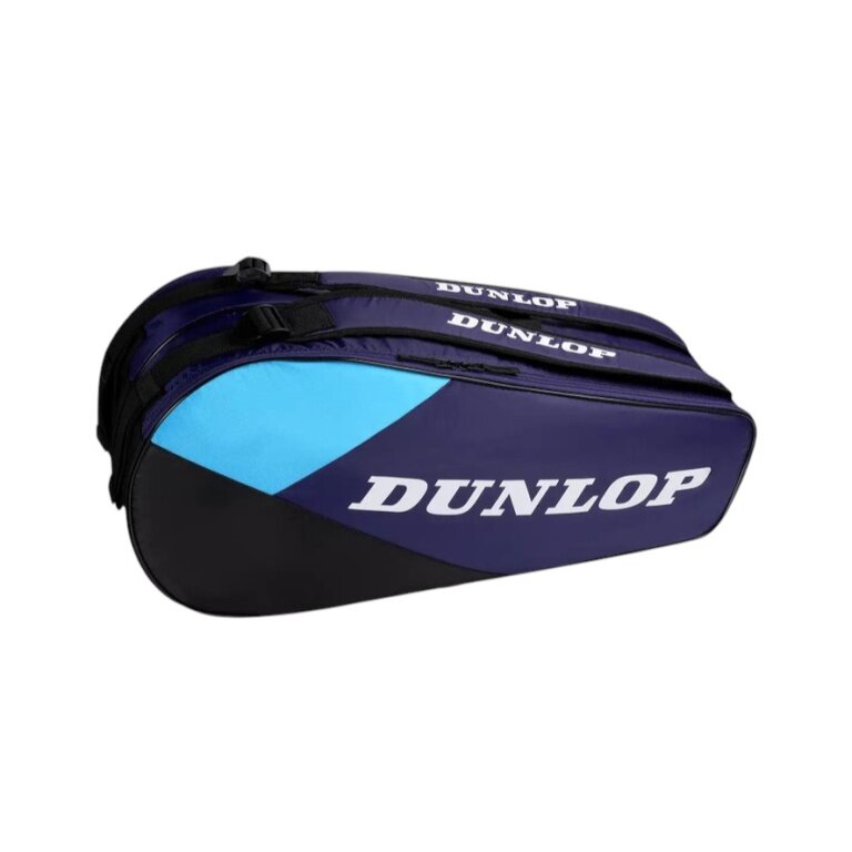 Torba na rakiety tenisowe Dunlop FX Club (torba na rakiety, 2 główne komory) 2026 fioletowo/czarna 6 sztuk