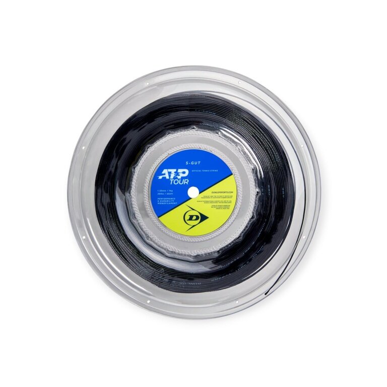 Dunlop struna tenisowa S-Gut 1,32 mm (trwałość + dotyk) czarna 200 m rolka