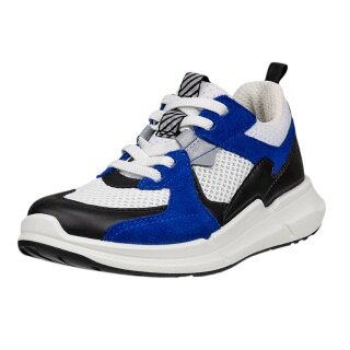 ECCO Sneaker Biom 2.2 Lea Tex (skóra premium) biało/czarny/niebieski dziecięce