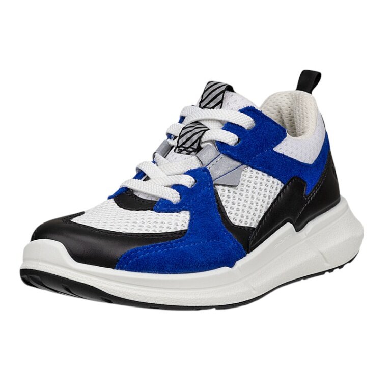 ECCO Sneaker Biom 2.2 Lea Tex (skóra premium) biało/czarny/niebieski dziecięce