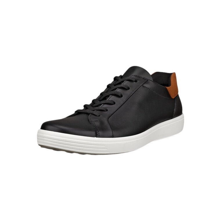 ECCO Sneaker Soft 7 Easy Slip Lace (skóra premium) czarny/biały męski