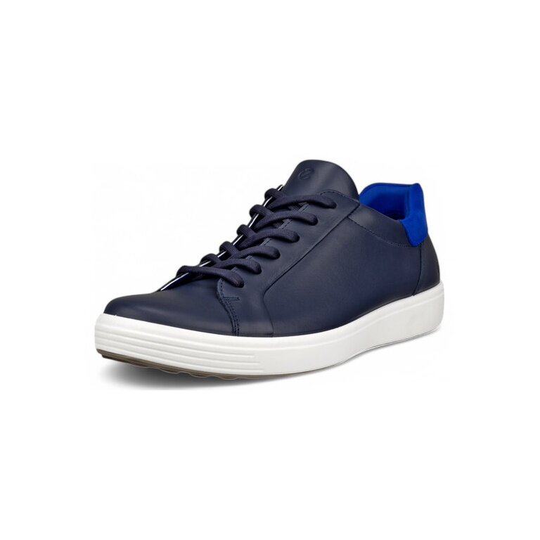 ECCO Sneaker Soft 7 Easy Slip Lace (skóra premium) granatowy mężczyźni