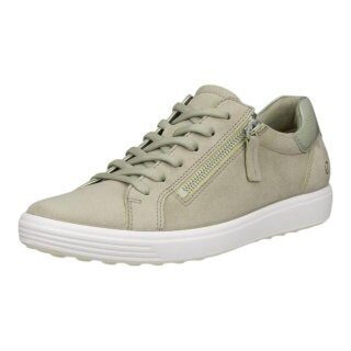 ECCO Sneaker Soft 7 Side Zip Lace (Premium skóra licowa) oliwkowy damski