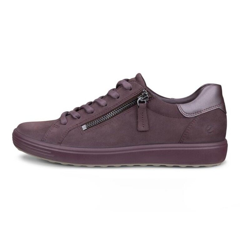 ECCO Sneaker Soft 7 Side Zip Lace (skóra licowa premium) ciemnofioletowy damski