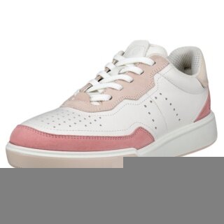 ECCO Sneaker Street Court Lea (skóra premium) biało-różowe damskie