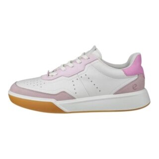 ECCO Sneaker Street Court Lea (skóra premium) biało-różowo-fioletowe damskie