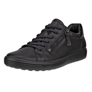 ECCO Sneaker Soft 7 Side Zip Lace (skóra licowa premium) czarny damski