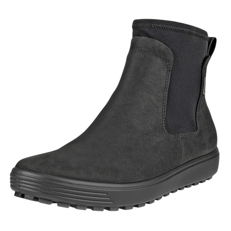 ECCO Botki Soft 7 Tred Chelsea GTX (skóra nubukowa, wodoodporne) czarne Damskie